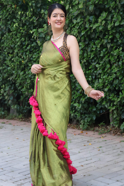 Demure - Elegant Tissue Saree Without Blouse