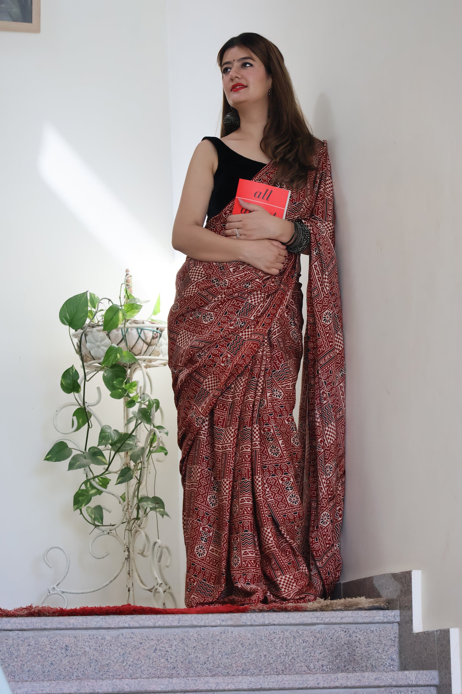 Queen Modal Ajrakh print saree