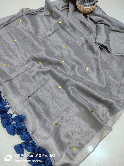 Demure - Elegant Tissue Saree Without Blouse
